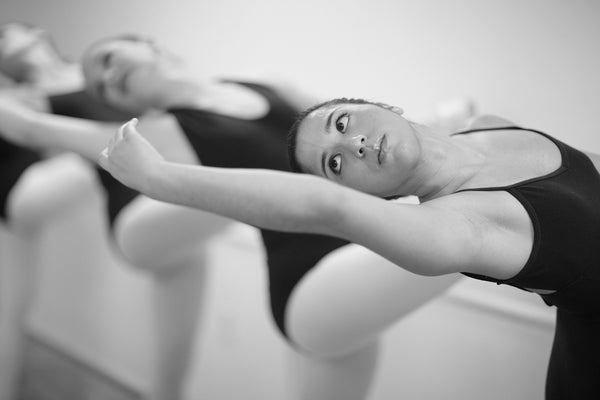 Young ballet dancers in dance clothing