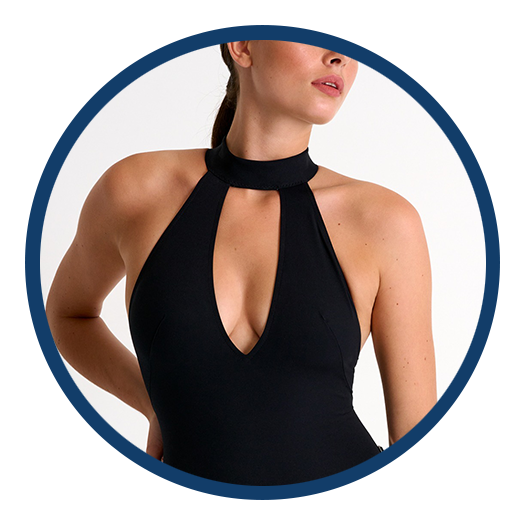 Designer black swimsuit by Shan