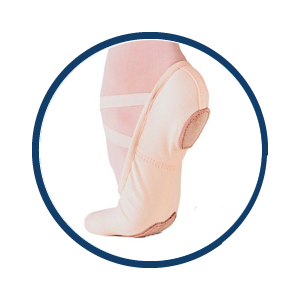 Split sole ballet shoe